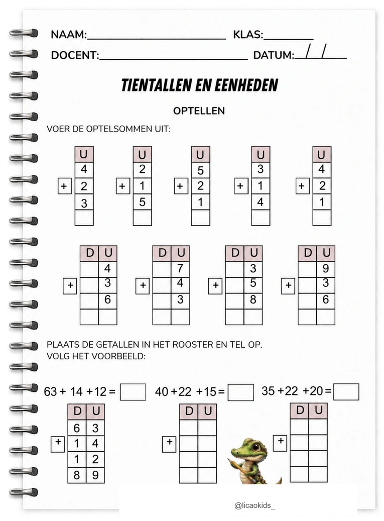 Werkblad tientallen en eenheden