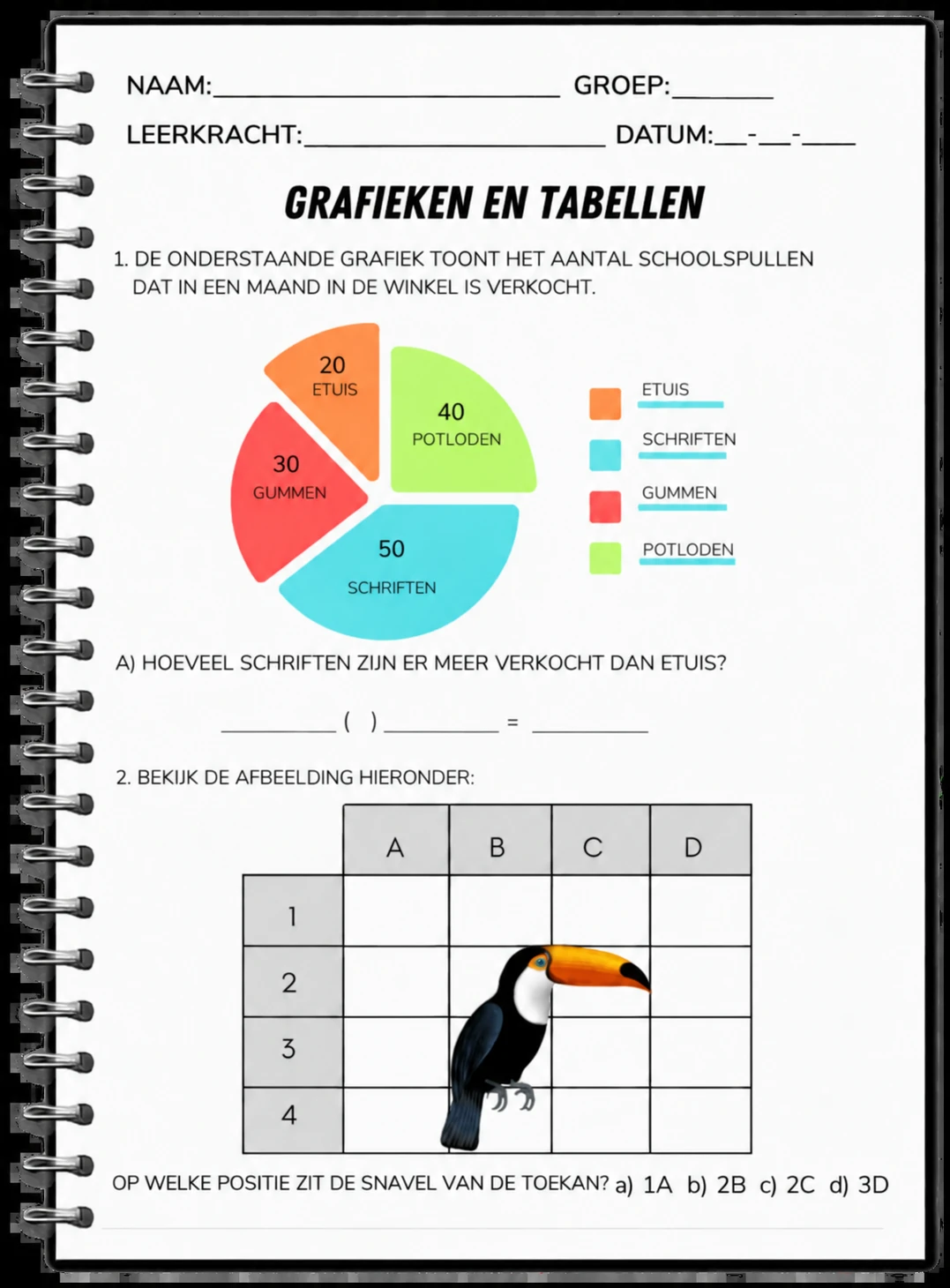 Werkblad grafieken en tabellen